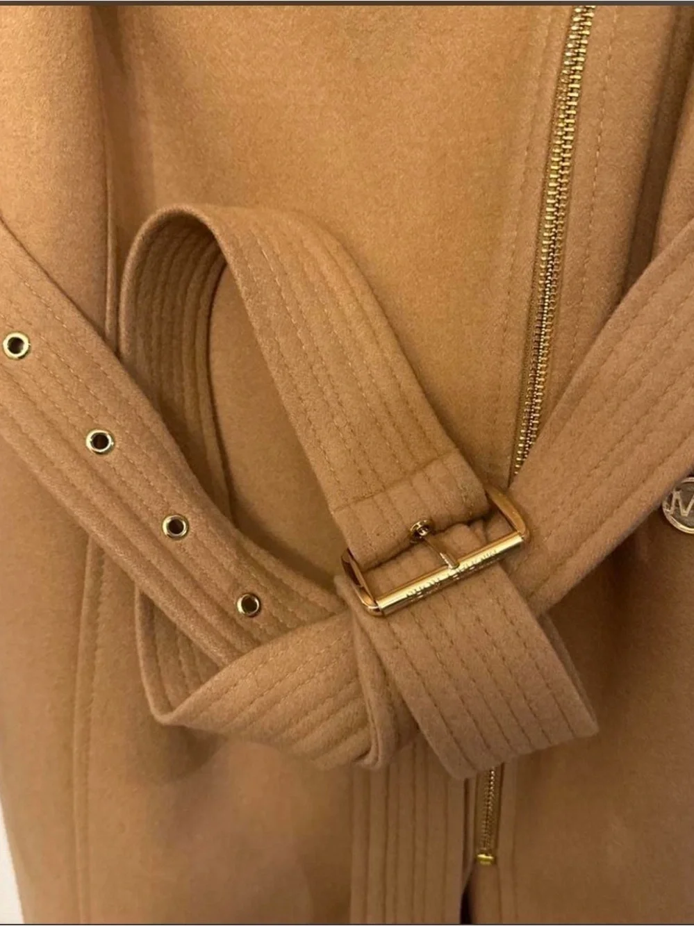 Classic Camel Belted Wool-Blend Coat - Women